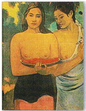 ポール ゴーギャン 二人のタヒチの女(赤い花と乳房)